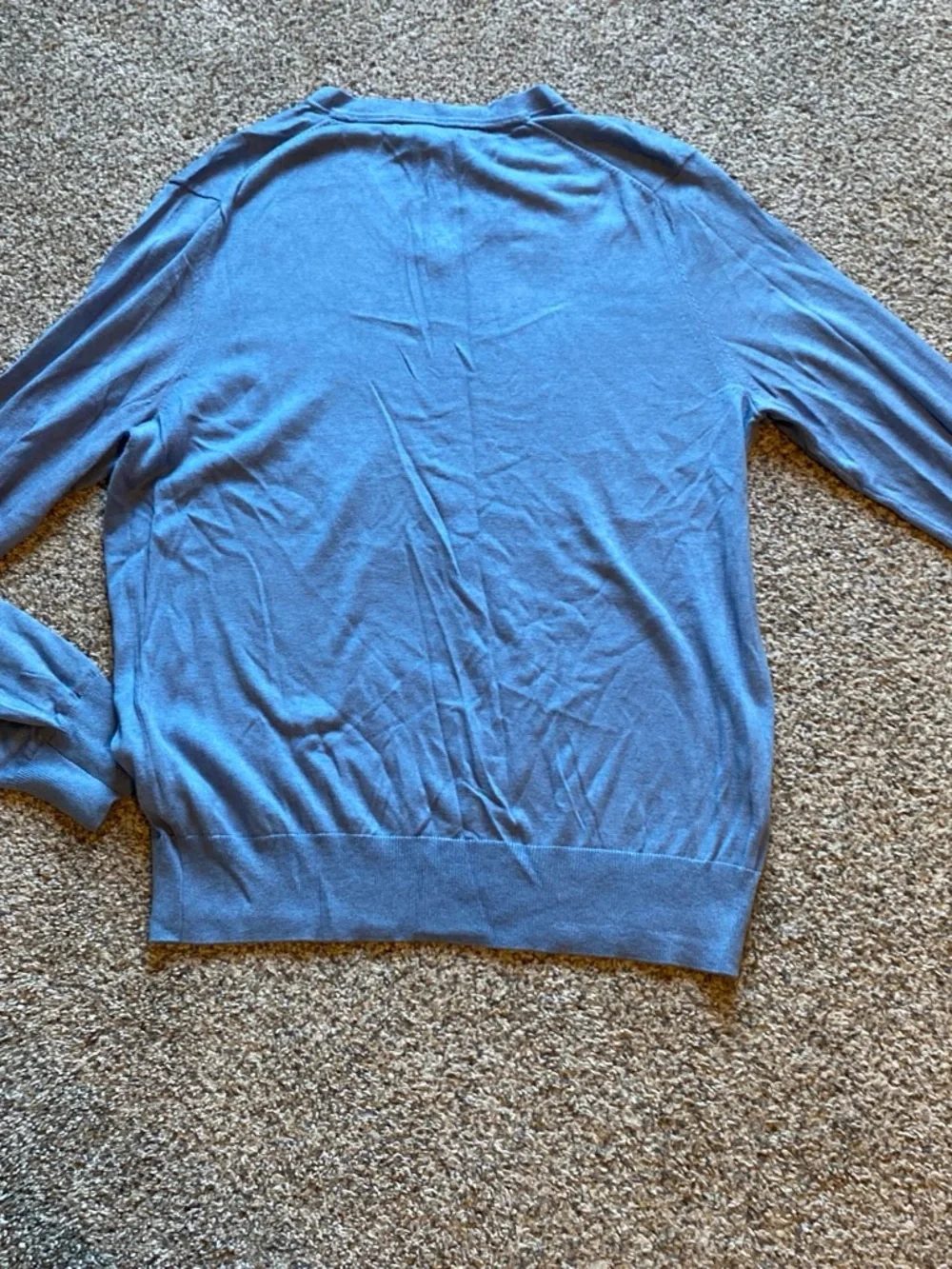 Banana Republic Men's Sky Blue Silk, Cashmere Blend V-Neck Sweater Size Large
